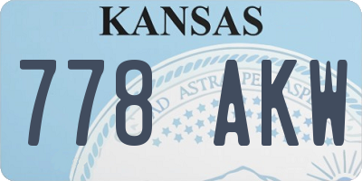 KS license plate 778AKW