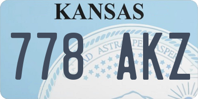 KS license plate 778AKZ