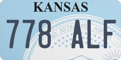 KS license plate 778ALF