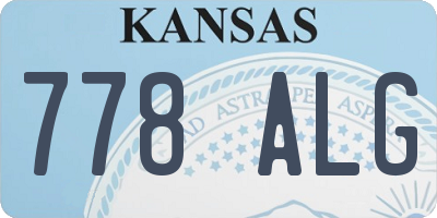 KS license plate 778ALG