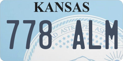 KS license plate 778ALM