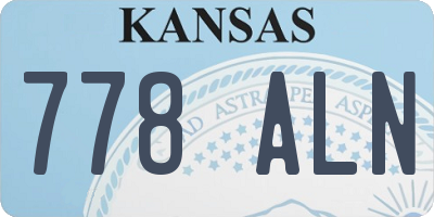 KS license plate 778ALN