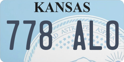 KS license plate 778ALO