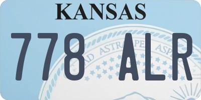 KS license plate 778ALR