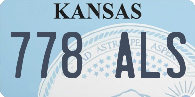KS license plate 778ALS