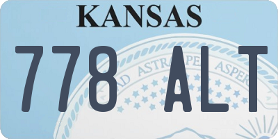 KS license plate 778ALT