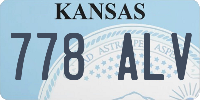 KS license plate 778ALV