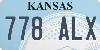 KS license plate 778ALX