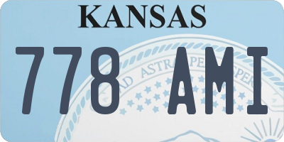 KS license plate 778AMI