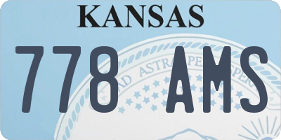 KS license plate 778AMS