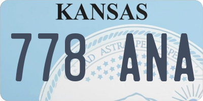 KS license plate 778ANA
