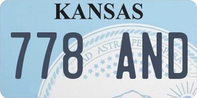 KS license plate 778AND