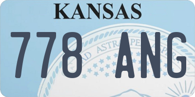KS license plate 778ANG