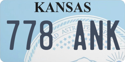 KS license plate 778ANK