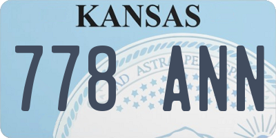 KS license plate 778ANN