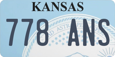 KS license plate 778ANS