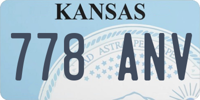 KS license plate 778ANV