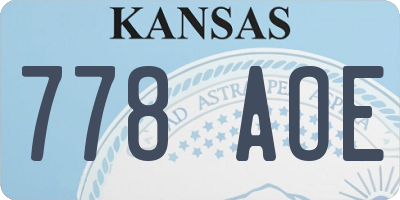 KS license plate 778AOE