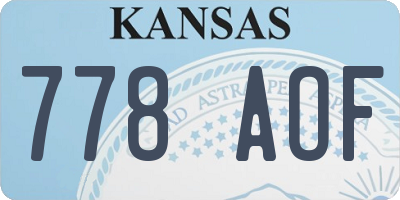 KS license plate 778AOF