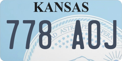 KS license plate 778AOJ