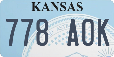 KS license plate 778AOK