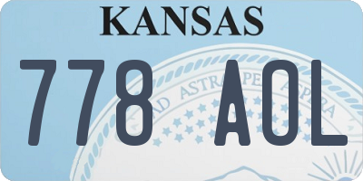 KS license plate 778AOL