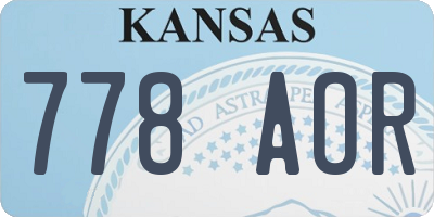 KS license plate 778AOR