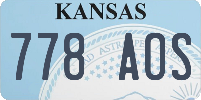 KS license plate 778AOS
