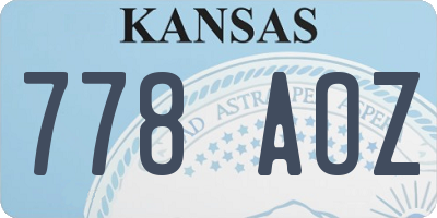 KS license plate 778AOZ