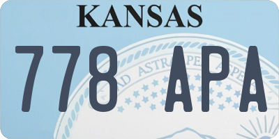 KS license plate 778APA