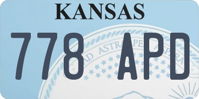 KS license plate 778APD