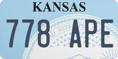 KS license plate 778APE