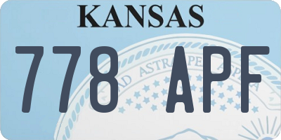 KS license plate 778APF