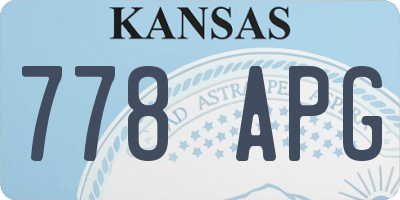 KS license plate 778APG