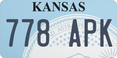 KS license plate 778APK