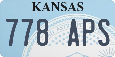 KS license plate 778APS