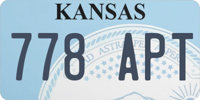 KS license plate 778APT