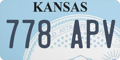 KS license plate 778APV