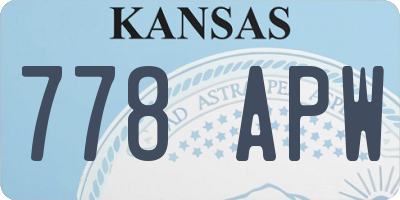 KS license plate 778APW