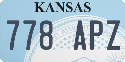 KS license plate 778APZ