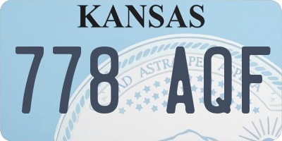 KS license plate 778AQF