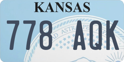 KS license plate 778AQK