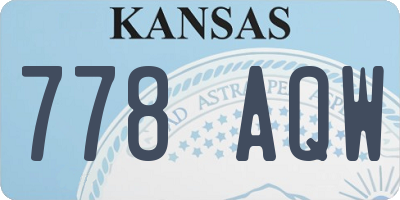 KS license plate 778AQW