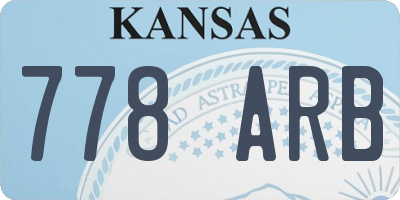 KS license plate 778ARB