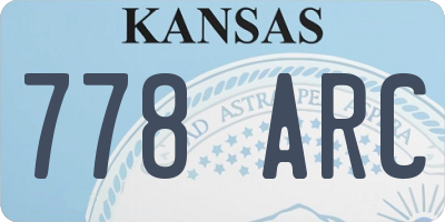 KS license plate 778ARC