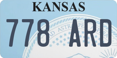 KS license plate 778ARD