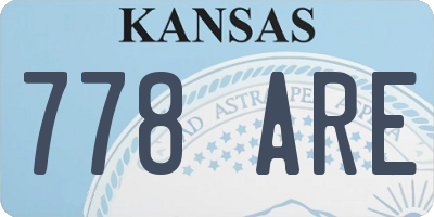 KS license plate 778ARE
