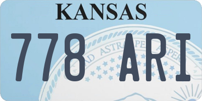KS license plate 778ARI