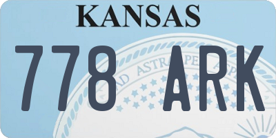 KS license plate 778ARK