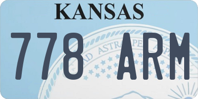 KS license plate 778ARM